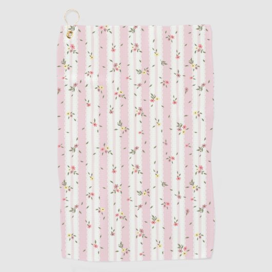 Delicate Floral Pattern Golf Handdoek (Voorkant)