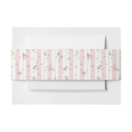 Delicate Floral Pattern Invitation Belly Band Uitnodigingen Wikkel