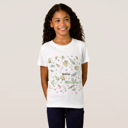 Delicate floral pattern  t-shirt (Voorkant volledig)