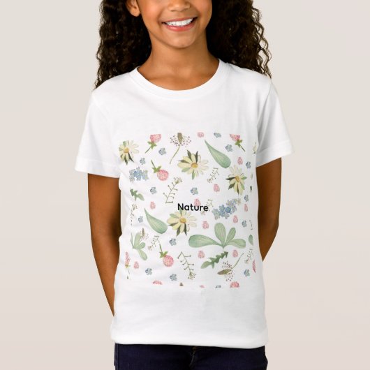 Delicate floral pattern t-shirt (Voorkant)