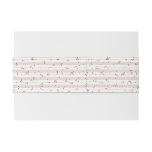 Delicate Floral Pattern - Uitnodiging Belly Band Uitnodigingen Wikkel (Achterkant Voorbeeld)