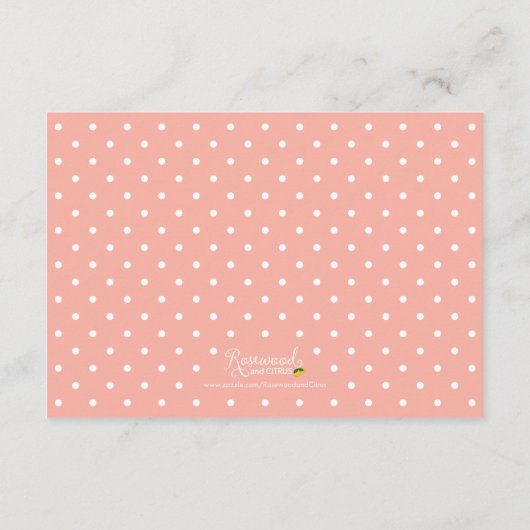 Delicate Floral Peach bruiloft details Informatiekaartje (Achterkant)