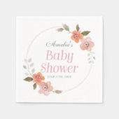 Delicate Floral Pink Girl Baby shower Servetten (Voorkant)