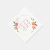 Delicate Floral Pink Girl Baby shower Servetten (Hoek)
