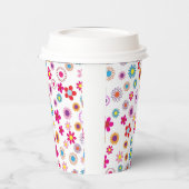 Delicate Floral Print Paper Cup – Elegant Papieren Bekers (Links)