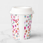 Delicate Floral Print Paper Cup – Elegant Papieren Bekers (Rechts)