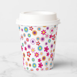 Delicate Floral Print Paper Cup – Elegant Papieren Bekers