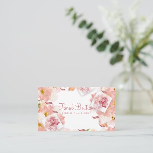Delicate Floral Professional Visitekaartje (Staand voorkant)