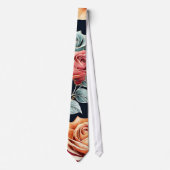 Delicate Floral Roos Stropdas met Artistic Touch (Voorkant)