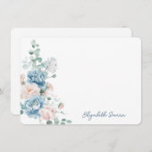 Delicate Floral Script Stationery Note Kaart Notitiekaartje (Voorkant / Achterkant)