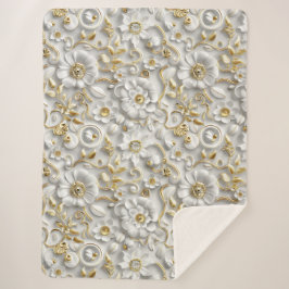 Delicate Floral Sherpa Deken