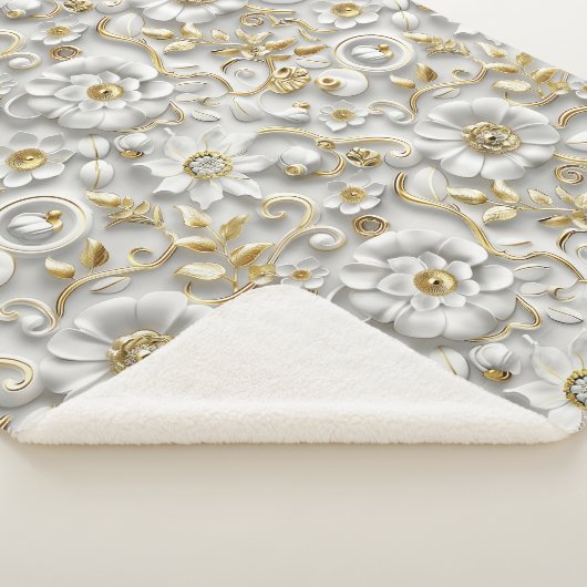 Delicate Floral Sherpa Deken (3/4)