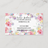 Delicate Floral Soft Multicolor Script Business Visitekaartje (Achterkant)