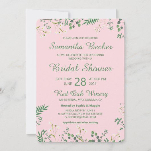 Delicate Floral Vrijgezellenfeest Kaart (Voorkant)