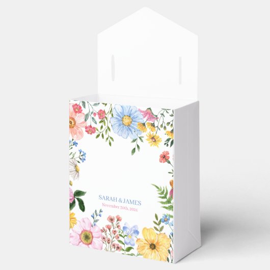 Delicate Floral Waterverf bruiloft Bedankdoosjes (Geopend)