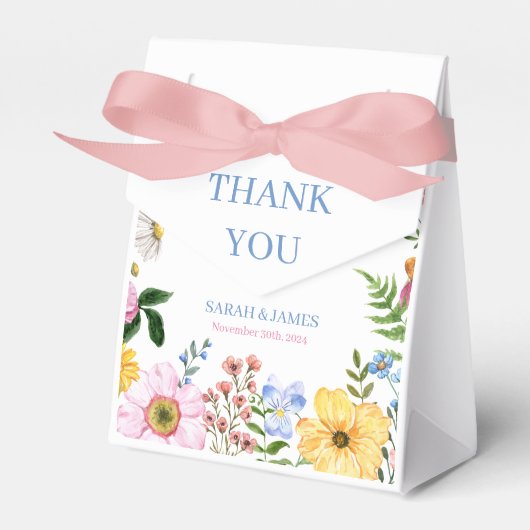 Delicate Floral Waterverf bruiloft Bedankdoosjes (Voorkant Zijde)