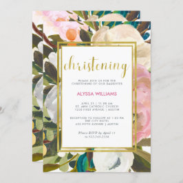 Delicate Floral-Waterverf | Christening Kaart