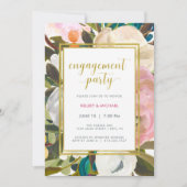 Delicate Floral Waterverf Engagement Party Kaart (Voorkant)