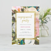 Delicate Floral Waterverf Engagement Party Kaart (Staand voorkant)