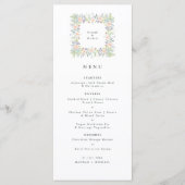 Delicate Floral waterverf Wedding Breakfast Menu (Voorkant)