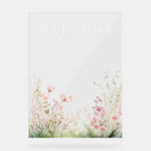 Delicate Floral Wedding Acryl Bord (Voorkant)