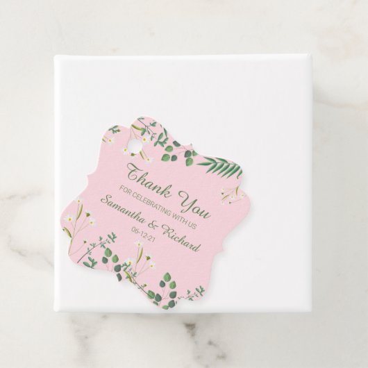 Delicate Floral Wedding Bedankjes Labels (In situ)