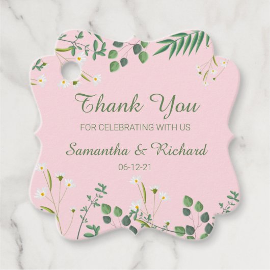 Delicate Floral Wedding Bedankjes Labels (Voorkant)