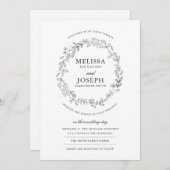 Delicate Floral Wedding Invitation (Voorkant / Achterkant)