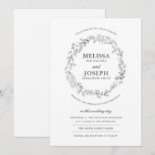 Delicate Floral Wedding Invitation (Voorkant / Achterkant)