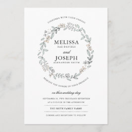 Delicate Floral Wedding Invitation