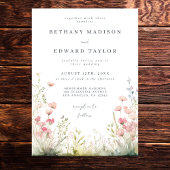 Delicate Floral Wedding Invitation Kaart