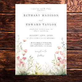 Delicate Floral Wedding Invitation Kaart