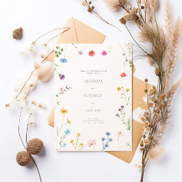 Delicate Floral Wedding Kaart