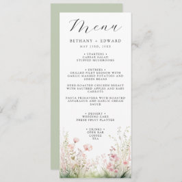 Delicate Floral Wedding Menu