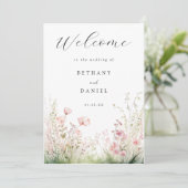 Delicate Floral Wedding Programmakaart (Staand voorkant)