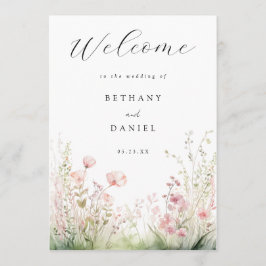 Delicate Floral Wedding Programmakaart