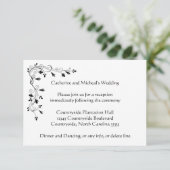 Delicate floral Wedding Reception Location Insert Kaart (Staand voorkant)