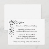 Delicate floral Wedding Reception Location Insert Kaart (Voorkant / Achterkant)