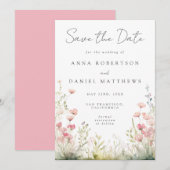 Delicate Floral Wedding Save The Date (Voorkant / Achterkant)