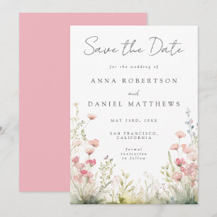 Delicate Floral Wedding Save The Date