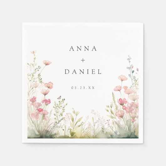 Delicate Floral Wedding Servet (Voorkant)