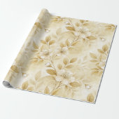 Delicate Floral Wrapping Paper Roll Cadeaupapier (Uitgerold)