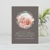 Delicate Floral Wreath Birth Announements Aankondiging (Staand voorkant)