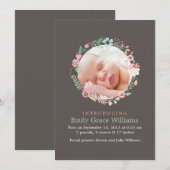 Delicate Floral Wreath Birth Announements Aankondiging (Voorkant / Achterkant)