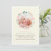 Delicate Floral Wreath Birth Announements Aankondiging (Staand voorkant)