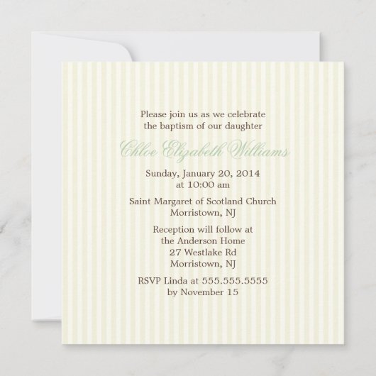 Delicate Floral Wreath Christening Kaart (Achterkant)