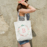 Delicate Floral Wreath Custom Monogrammed Tote Bag<br><div class="desc">Het prachtige monogram is voorzien van een delicate en elegante florale kreet.</div>
