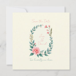 Delicate Floral Wreath Invitation Kaart