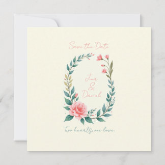 Delicate Floral Wreath Invitation Kaart