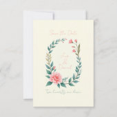 Delicate Floral Wreath Invitation Save The Date (Achterkant)